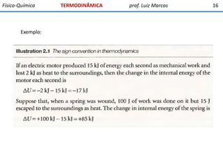 Físico-Química

Exemplo:

TERMODINÂMICA

prof. Luiz Marcos

16

 