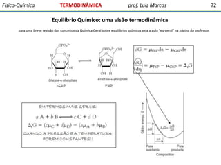 Físico-Química

TERMODINÂMICA

prof. Luiz Marcos

Equilíbrio Químico: uma visão termodinâmica
para uma breve revisão dos c...