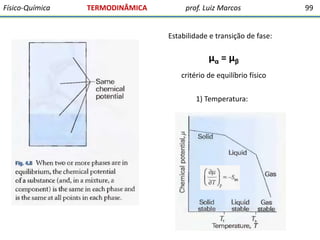 Físico-Química

TERMODINÂMICA

prof. Luiz Marcos

Estabilidade e transição de fase:

μα = μβ
critério de equilíbrio físico...