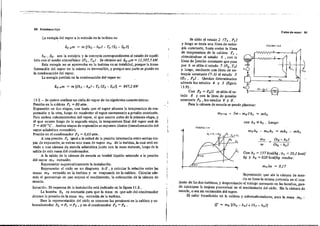 '9'0 Problemas tipo
Ciclos d-e vapor 91
,
, ~
6
2
rn
mv/m = 0,17
m
mv (h. '- hs)
(h. - hj )
Con h9 = 157 kcallkg .. hj = 20,1 kcall
kg y h. = 820 kcallkg resulta:
s
nr.URA J1.9
Se sltúa el estado 2 (T2 , PI)
'i luego se traia una 1ínea de entro-
pía constante, hasta cortar la línea
de temperatura de l. caldera T, ,
obteniéndose el est.do 6, con la
Jínea de presión constante que pasa
por 6 se sitúa el estado 7 (P., T1 )
y luegol mediante una línea de en-
tropí. °oonstante (7'3) el est.do 3
(S, , P3). Quedan detenninados
además los estados 4 y 5 (fIgura
11.9). (m-m,i
Con P8 = Pol2 se sitúa el es· ~.-_:':::"'';;¡':':':::'''~rl1~I-----4'
tado 8 y con la línea de presión
oonstanle p. , los estado. 9 y O:
Para la cámara de mezcla se puede plantear:
con h. '" hj . Luego:
mv", + (m - mv) hj = mh,
Suponiendo que sin la cámara de mez~
. c1a se tiene Ja misma potencia en el con·
junto de las dos.tul.binas, y despreciando el trabajo necesario en las bombas) pue-
,de calcularse la mejora porcentual en el rendimiento del ciclo. Sin l. cámara de
mezcla, O sea sin extraccjón del vapor.
El calor tran,ferido en la caldera y sobrecalentadores, para la masa ma :
ho•, So' son l. entalpí. y la entropía correspondientes al estado de equili-
brio con el medio atmosférioo (Po, To). Se obtiene así &2.0m = 11.507,3 kW.
Esta exergía no se aprovecha en la IUTbina en su totalidadI porque la trans-
formación del vapor en la misma es irreversible, y porque una parte se pierde en
Ja condensación del vapor.
la exergía perdida en la condensación del vapor es:
La exergía del vapor a la entrada en Ja turbina es:
1] -2 - Se quiere analizar un ciclo.de vapor de las siguientes características:
Presión en la caldera P, = 80 alm .
Expansión en dus etapas, una hasta que el vapor alcanza la temperatura de eva-
poraci6n y la otra, Juego de recalentar el vapor nuevamente a J?resión constante.
Para arnbos. calentamientos del vapor, el que ocurre antes de la primera etapa, y
el que ocurre luego de la segunda et.pa, la temperatura Íillal del vapor será de
T = 600 oc. Ambas etapas de exp.nsión se suponen ideales (transformación del
vapor adiabálica reversible).
Presión en el condensador P, = 0,05 alm .
A una presión P6 igual a la mitad de la presión intennedia entre arobas eta·
pas de expansión, se extrae una masa de vapor mv de la turbina~ la cual será en-
via~a a una cámara de; mezc:1a adiabática junto con la masa restante) luego de la
-salida de esta masa del condensador.
A l. salida de la cámara de mezcla se tendrá liquldo saturado a ia presión
del vapor my extraído.
Representar e.squemátic:amente la instalación.
Representar .el ciclo en un diagrama h-S, y calcular la relación entre las
m.sas m v extraída en Ola turbina y m evaporada en ia caldera. C.lcular ade-
más el poreentaje en que mejora el rendimiento, la colocación de la cámara de
mezcla.
Solucrón: El esquema de l. ínst.lación está indicado en la figura 11.8 _
la°bomb. S, es neeesaria para que la mas" m que sale del condensador
alcance la presión de la masa my extraída de la turbina.
P3rn la representación del dclo se conocen las presiones,en la caldera y so-
brecalentador Po = P, = P1 , Yen el condensador Ps = P4 •
 