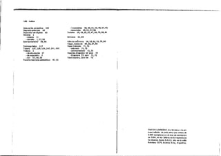 '5;!O!!"""g ¡¡sl&O·-lllII "S ,.,¡;¡¡¡.""O!IIl"_ """.., __ "s"_-"n"'''_.-·_"~,;,,rl_=_ ~,,·~~_===~~ _.~ __ " ....Tf..,;;6=:;r:;.........~W "~-.;;;:.. ..~ _ - _ . _ . _ ._._._. _
146 Indlce
SahJ rac-16n ad rabatlca 104
Segundo prlncrplo 35
Separi!ldor de liquido 93
Slstema 1
4 ilIblarto 11
·cerratlo 1,57,58
SobrecarentadDr 85, 86
Te-rrnoQu (mica 117
Tober. 137,138,139, 140,141,142
THlbaJo 1
• de clre utacIón 17
~ de exp-ansió n 2
• útil 57,58,59
TrallsformaCrDn~adiabiitica-s 41,42
.lrreversibles 35, 36, 41~ 43, 45, 57~ 58
• reversl bies 35, 41, 57~ 58
Turbina lB, 19, 20,21,47.50,79, SO, 81
Unlv-erso 41,58
_ Vál'l'ul iI reducto ra 18, 19, 52. 53, 791 80
Vapor. CIclos de 85. 86, 67~ 88
VapQrh~medo 71,72
·S.!IhJri:!ldo 71,72
• sobrec:i1lentado 71, 73
Vapores, Dragrama hE ·para 72
• Dragrama TS para 71, 72
Vaporlzac:ló n, Ci!llor de 12

l
NUEVA L1BRERIA diD término a la prj~
m-era edición de- esta obra que- c.onstll de
:3,000 ej.emplares ell -el mes de noviembre
de 1984, en los talleres de 'a Imprellta de
ros Buenos Ayres S.A.I.C. sita en la calle
Rondeau :32:74, BlIenos AIres, Argentina.
 