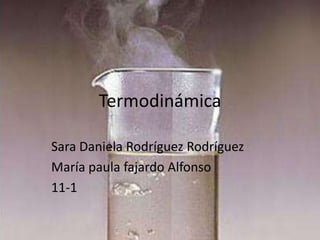 Termodinámica
Sara Daniela Rodríguez Rodríguez
María paula fajardo Alfonso
11-1
 
