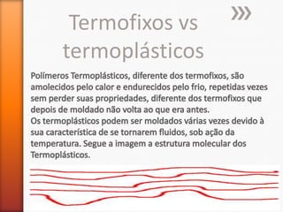 Termofixos vs
termoplásticos

 