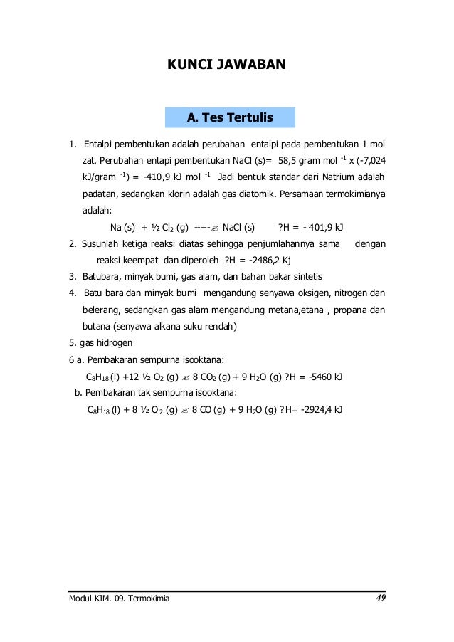 Termokimia Termokimia