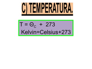 T = ΘC + 273
Kelvin=Celsius+273
 