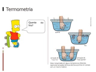 Termologia
Quente ou frio?
 