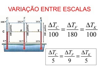 VARIAÇÃO ENTRE ESCALAS C F T 