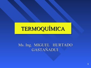 TERMOQUÍMICA
TERMOQUÍMICA
Ms. Ing. MIGUEL HURTADO
GASTAÑADUI

1

 