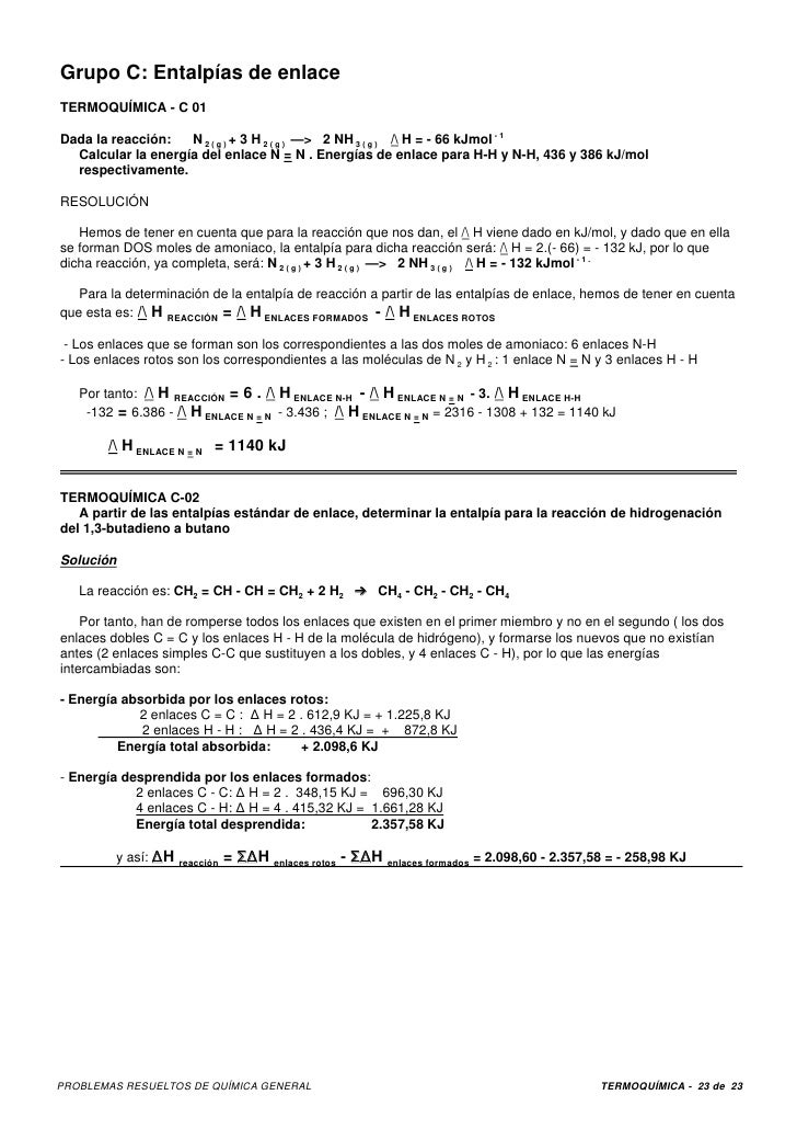 ejercicios de termoquimica resueltos