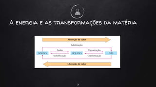 3
A energia e as transformações da matéria
 