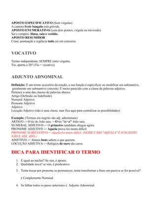 Termos associados ao nome