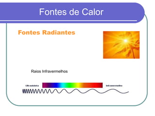 Fontes de Calor
Fontes Radiantes
Raios Infravermelhos
 