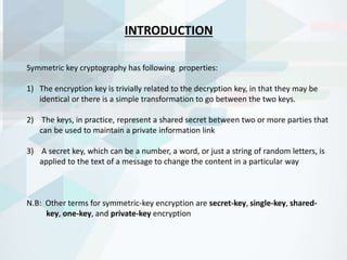 Different types of Symmetric key Cryptography | PPTX