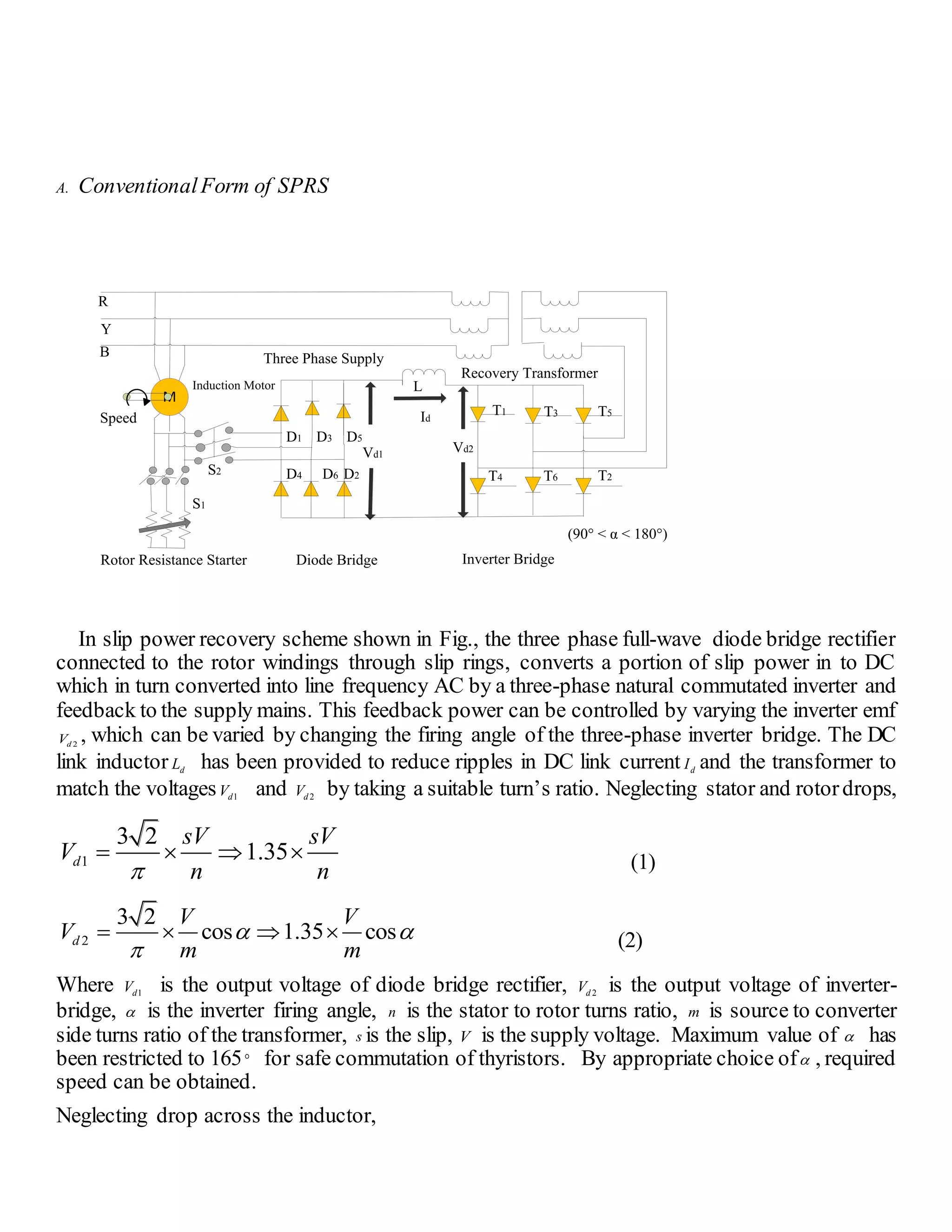 analysis of induction motor drive using slip power recovery scheme | DOCX