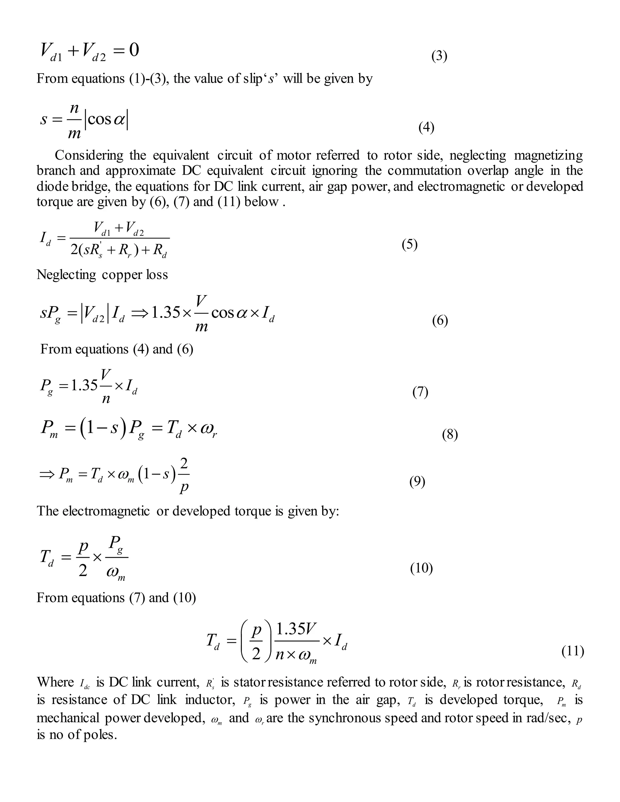 analysis of induction motor drive using slip power recovery scheme | DOCX