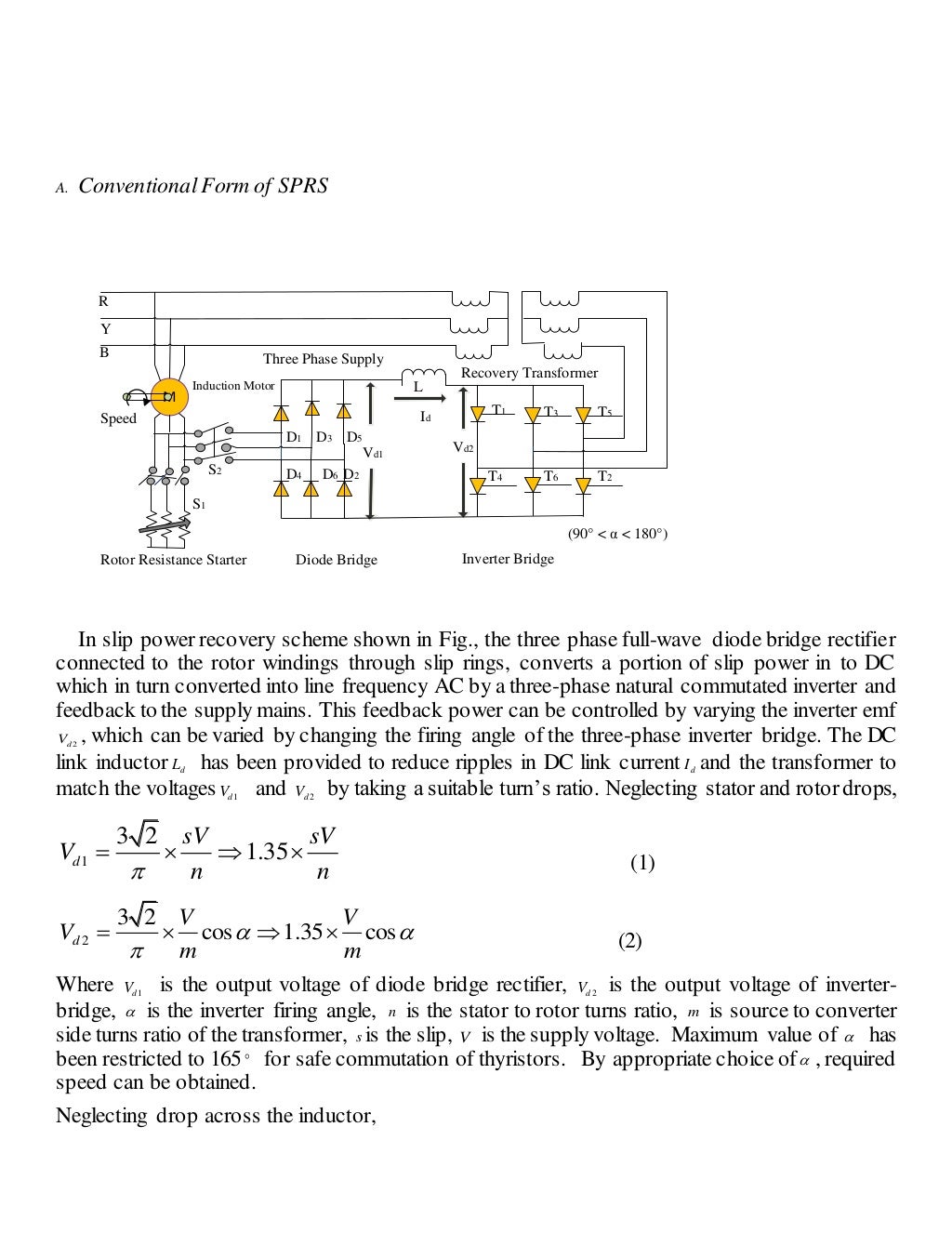 analysis of induction motor drive using slip power recovery scheme