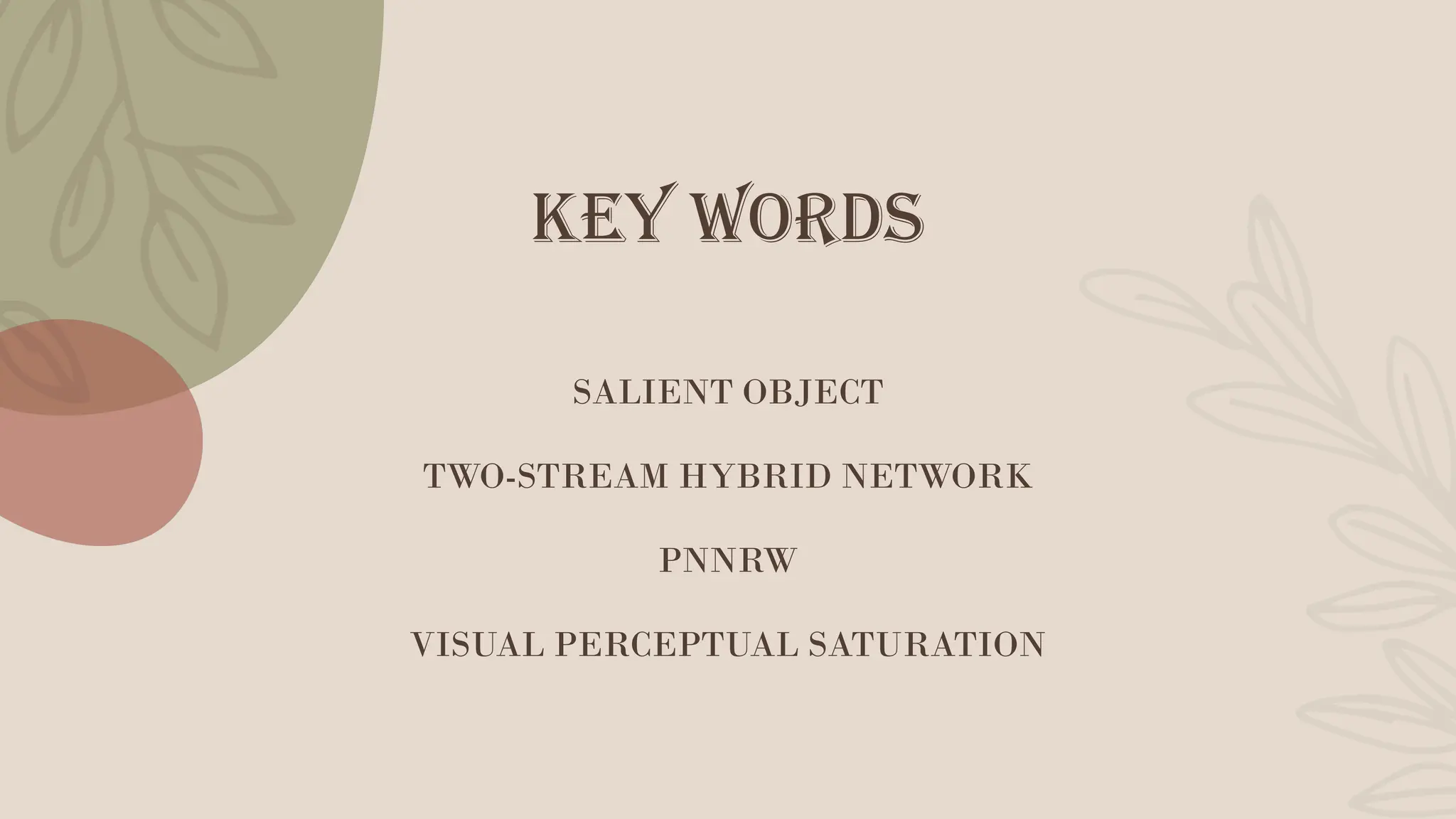 Key Words
SALIENT OBJECT
TWO-STREAM HYBRID NETWORK
PNNRW
VISUAL PERCEPTUAL SATURATION
 