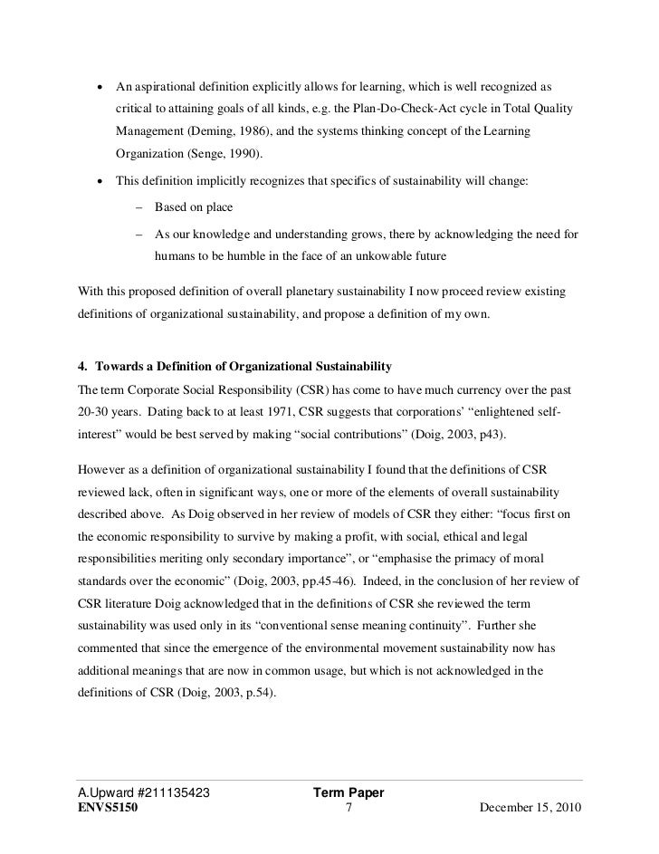 term paper towards a definition of organizational how to do a term paper