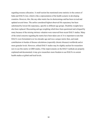 DALYs" Disability Adjusted Life Years | PDF