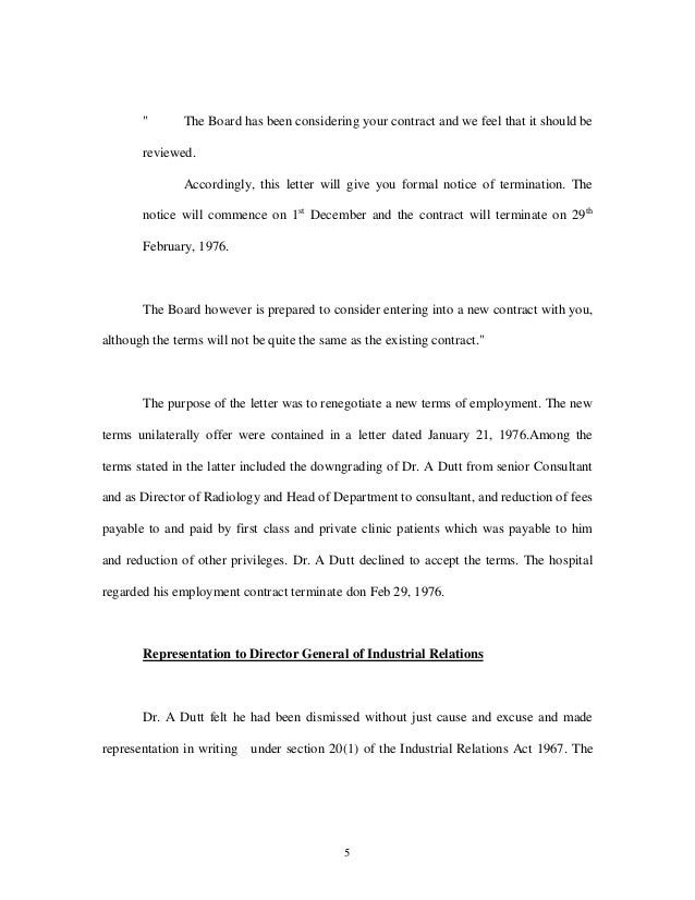 letter of termination of employment