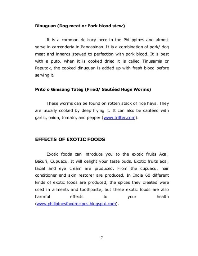 Effects of eating exotic foods image