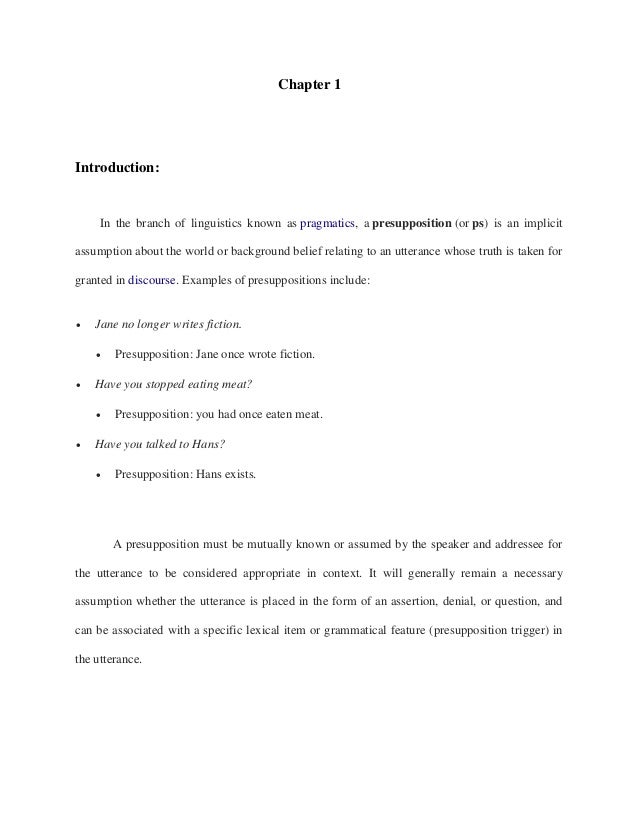 Presupposition linguistics picture