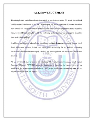 Term paper on pran | DOCX