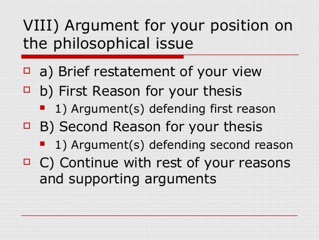 Philosophy paper outline argument