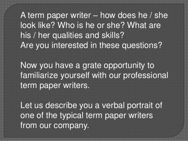 term paper writer