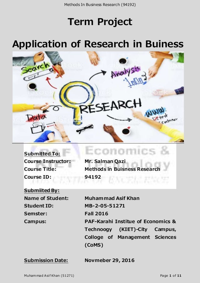 Application of Research in Business