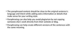 Summary paraphrase critical analysis etc. | PPTX