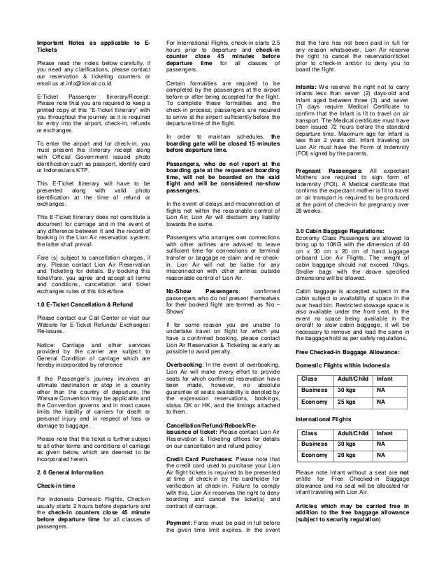 cabin baggage lion air