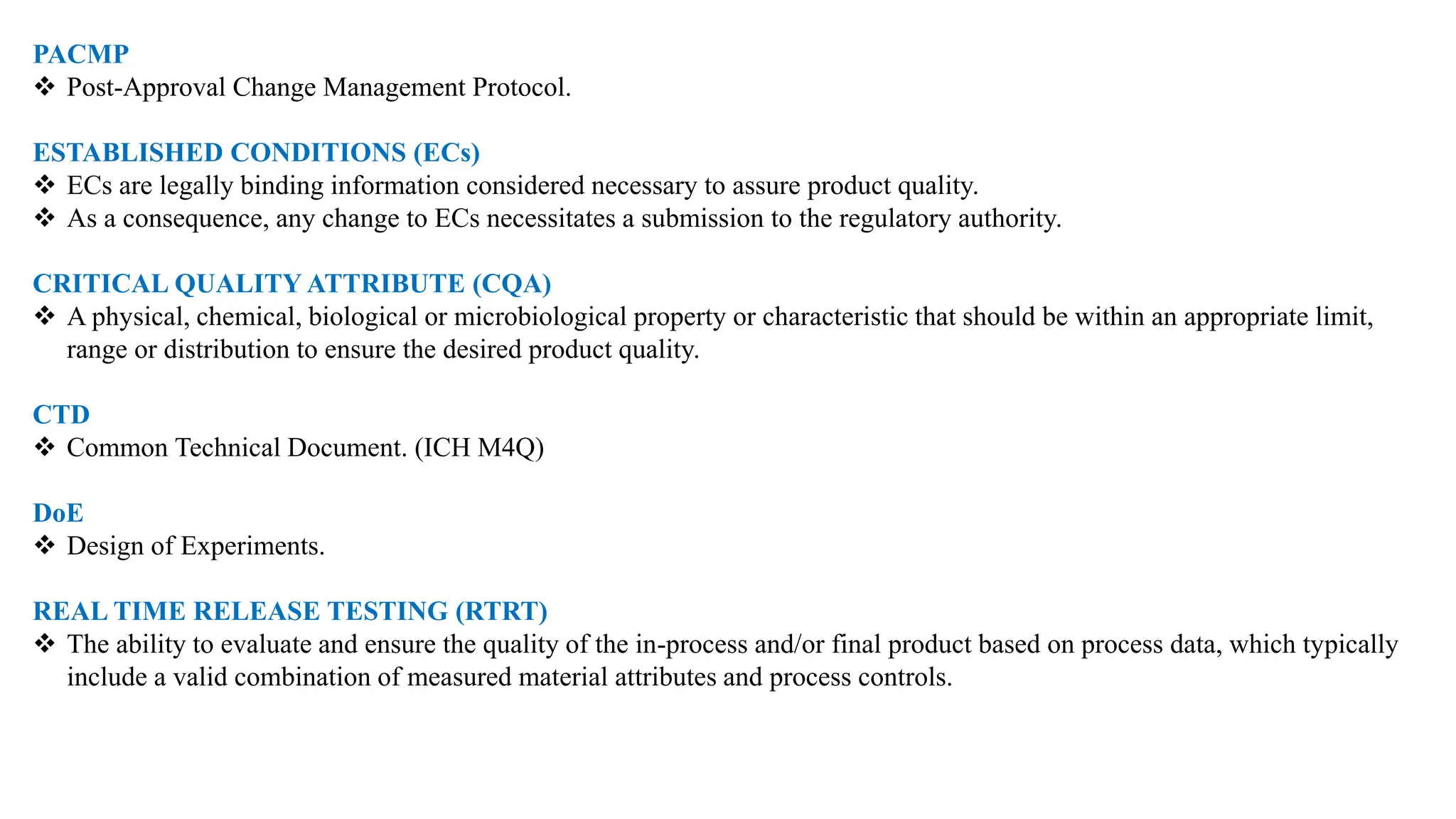 VALIDATION OF ANALYTICAL PROCEDURES Q2(R2) and Q14 - Terms and ...