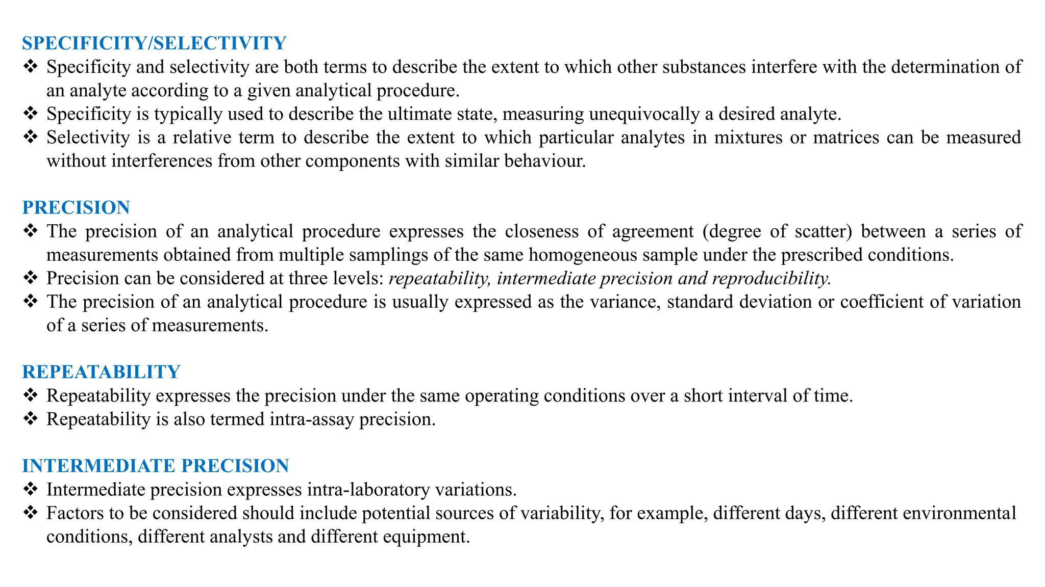 VALIDATION OF ANALYTICAL PROCEDURES Q2(R2) and Q14 - Terms and ...