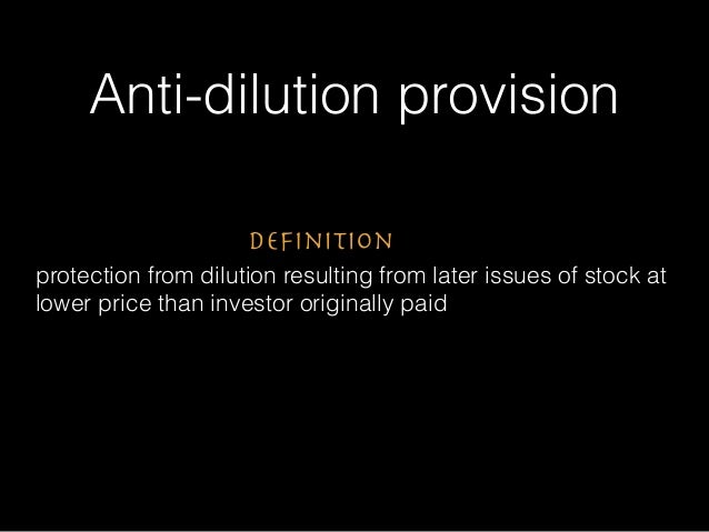 Anti dilutive stock options