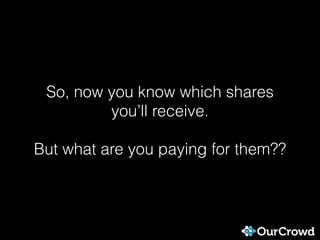 So, now you know which shares
you’ll receive.
But what are you paying for them??
 