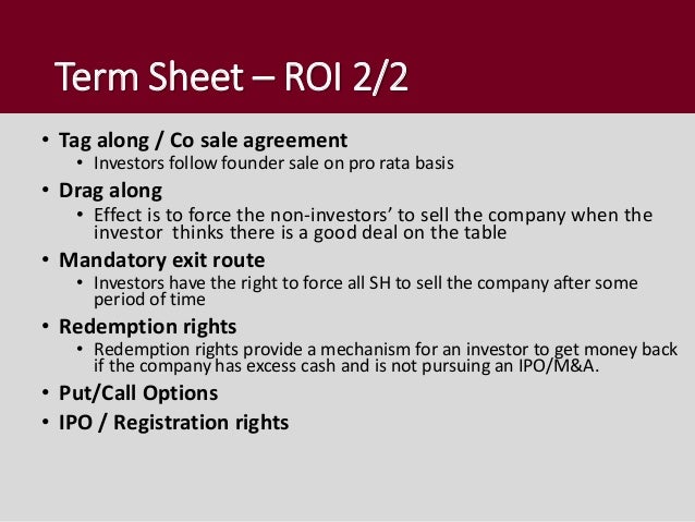 ipo agreement registration rights valuation sheet and Term