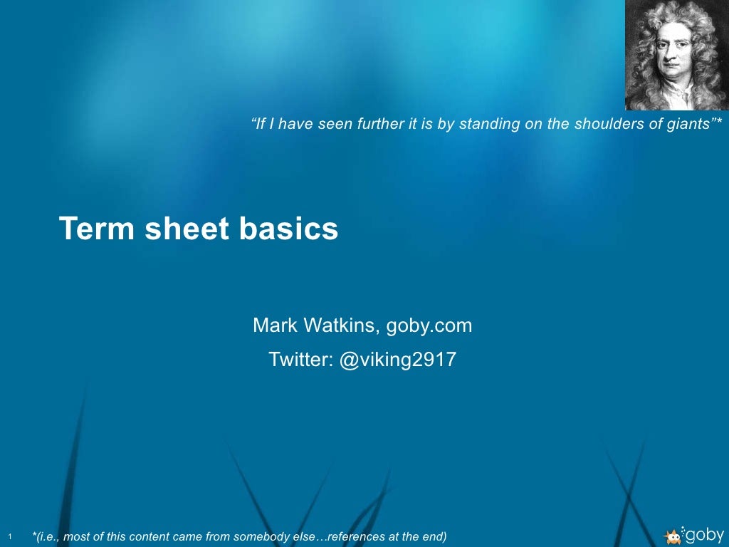 Convertible Note Term Sheet Template