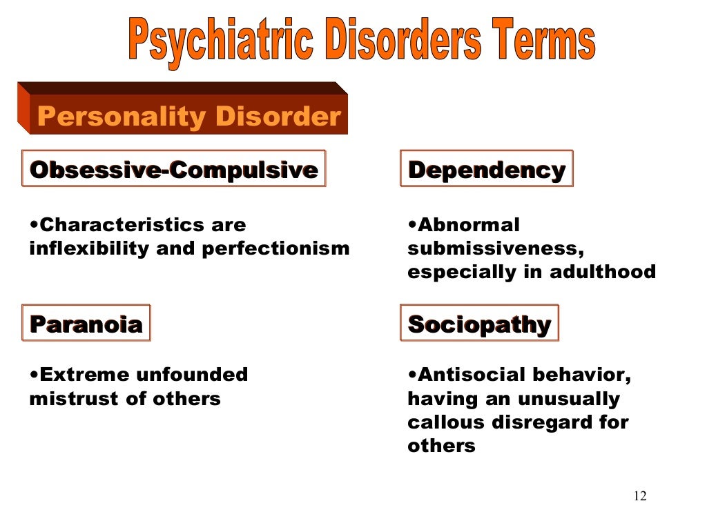 Terms in psychiatry