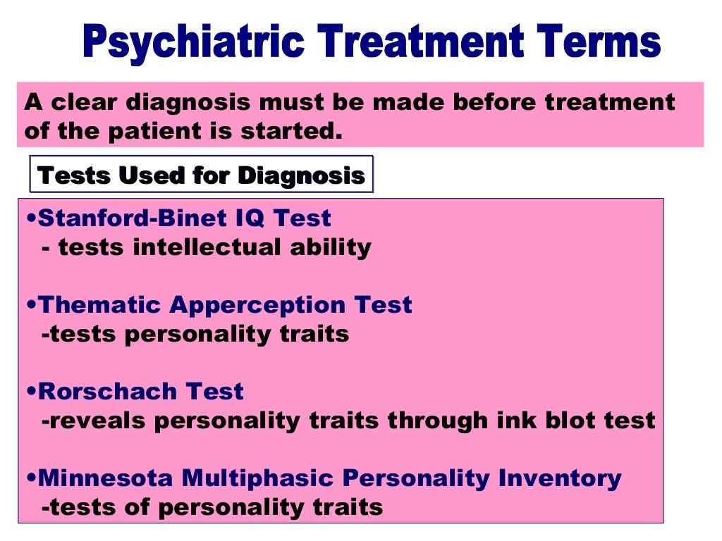 Terms in psychiatry