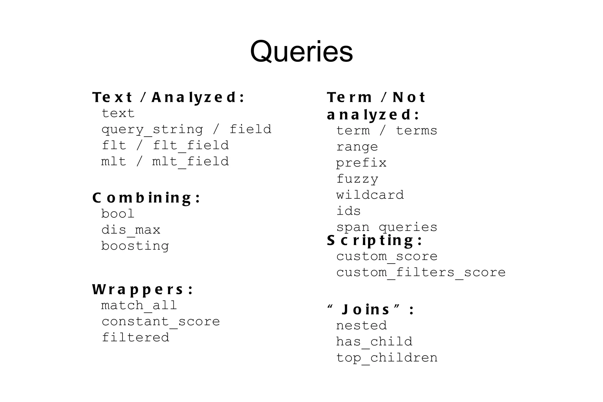 Searching $result = $es->search( index => ['twitter','facebook'] , type => ['tweet','post'] , ); 