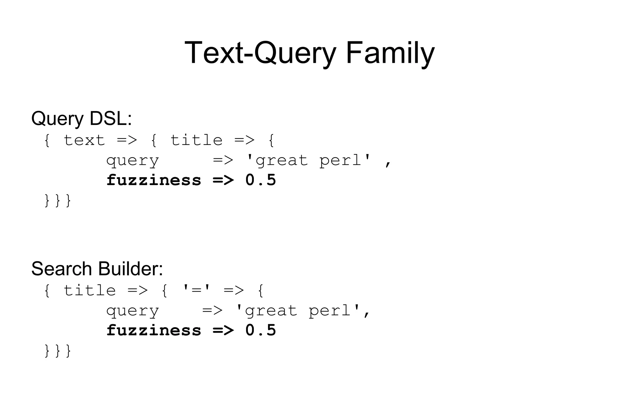 Queries vs Filters full text & terms terms only 