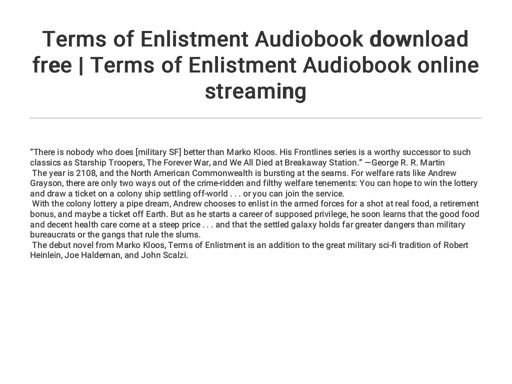 Terms of Enlistment Audiobook download free Terms of Enlistment