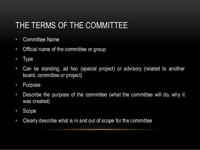 terms of reference