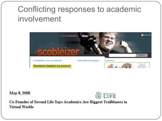 Conflicting responses to academic involvement<br />