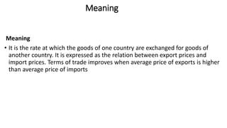 concept of terms of trade