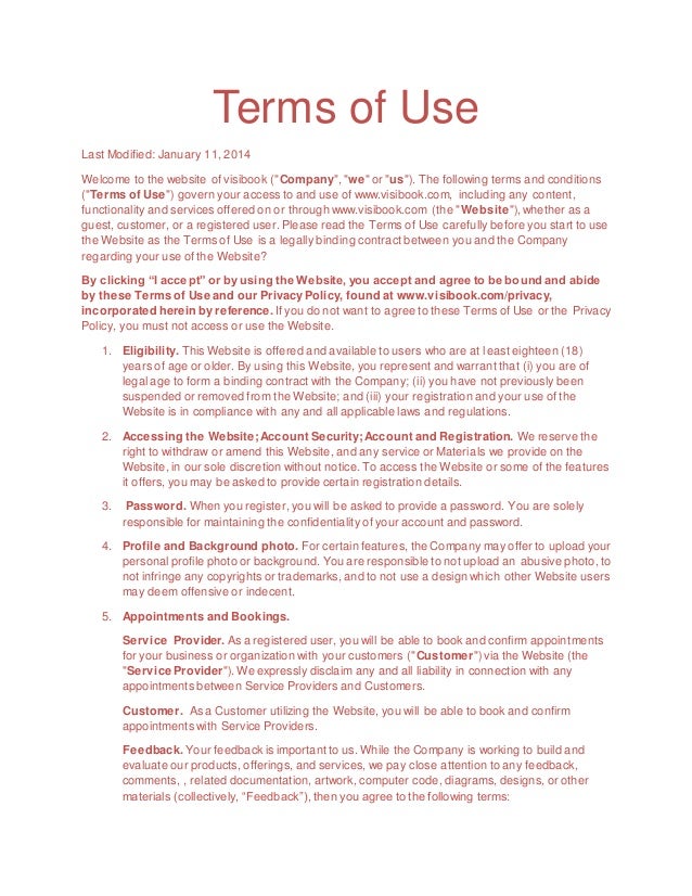 terms of use