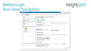 Walkthrough:
Term Store Navigation
 