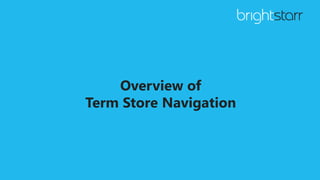 Overview of
Term Store Navigation
 