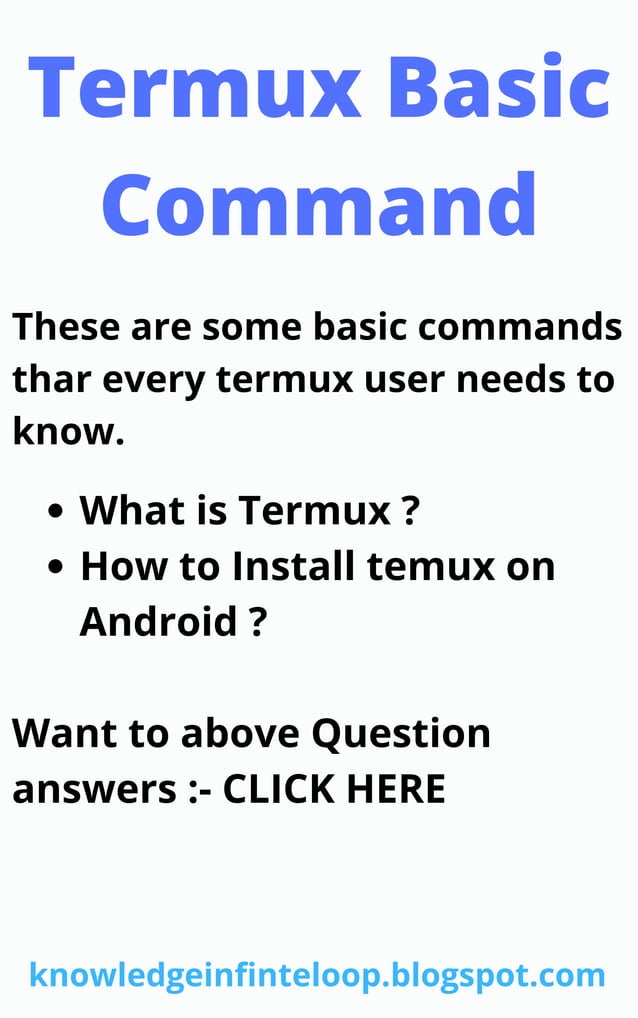 [PDF] 2021 Termux basic commands list